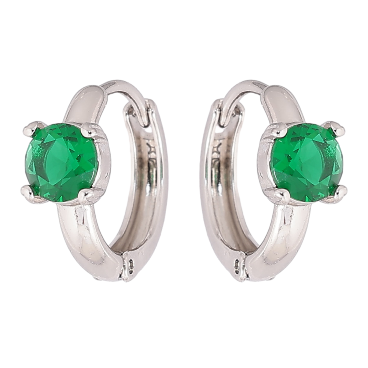 Сережки Xuping Родій колечка «Зелені кристали» фото №16