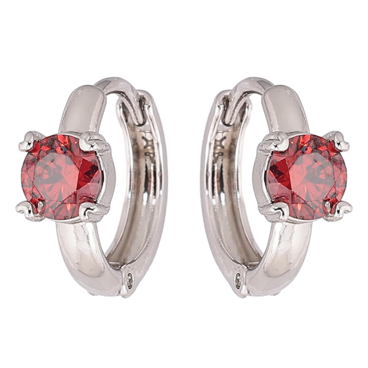 Сережки Xuping Родій колечка «Червоні кристали» фото №14