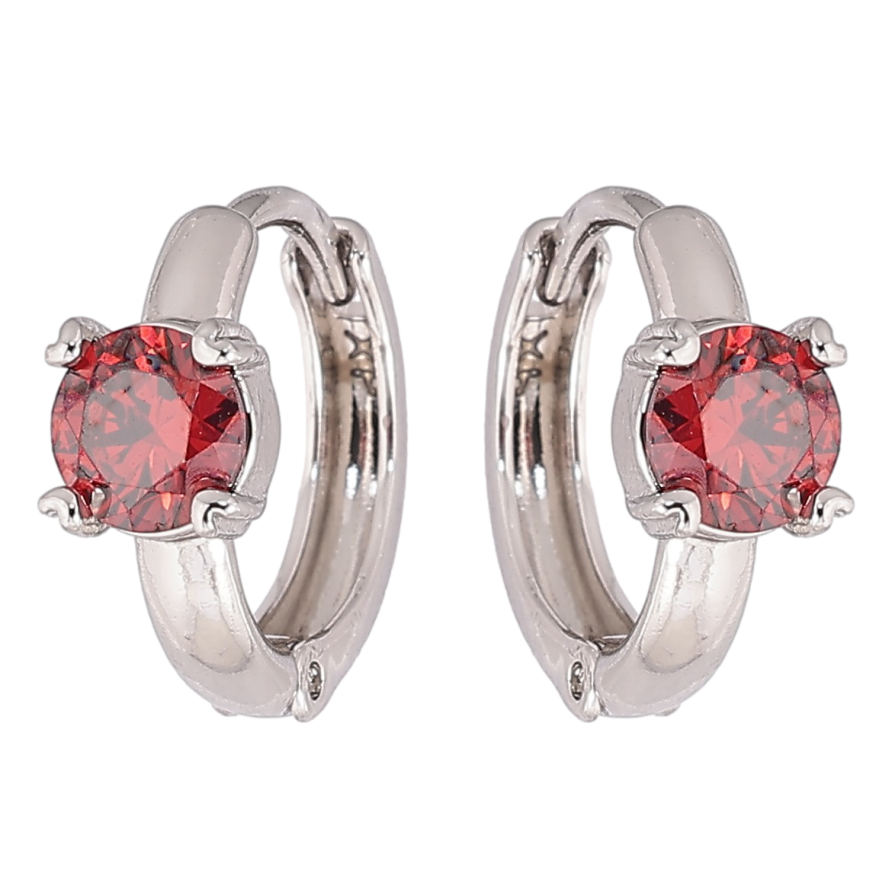 Сережки Xuping Родій колечка «Червоні кристали» фото №1