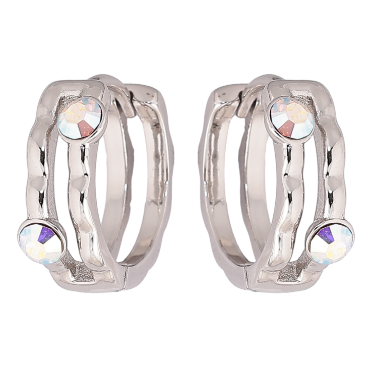 Сережки Xuping колір Родій з кристалами Swarovski колечка «Візерунок із кристалами АВ» фото №16