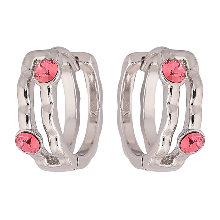 Сережки Xuping колір Родій з кристалами Swarovski колечка «Візерунок із кристалами Rose» фото №7