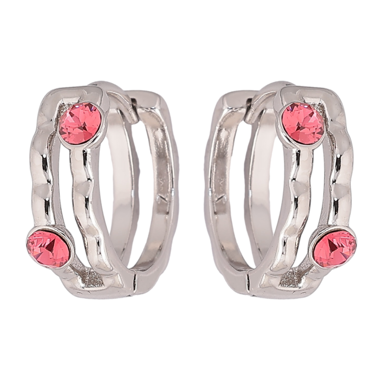 Сережки Xuping колір Родій з кристалами Swarovski колечка «Візерунок із кристалами Rose» фото №1