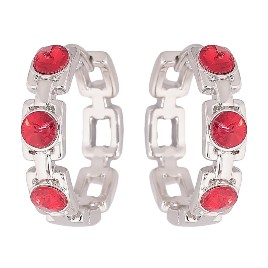 Сережки Xuping колір Родій з кристалами Swarovski колечка «Візерунок із кристалами Siam» фото №1