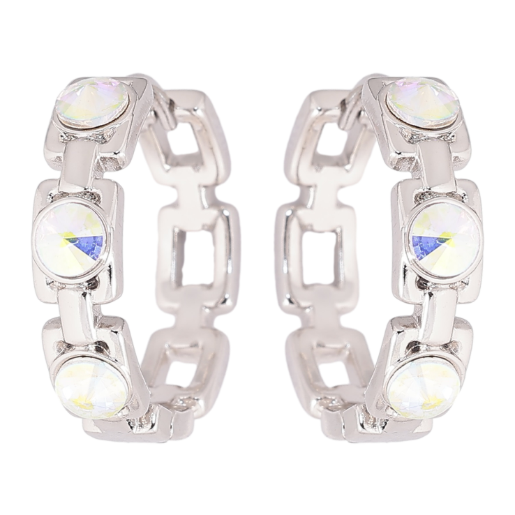 Сережки Xuping колір Родій з кристалами Swarovski колечка «Візерунок із кристалами AВ» фото №2