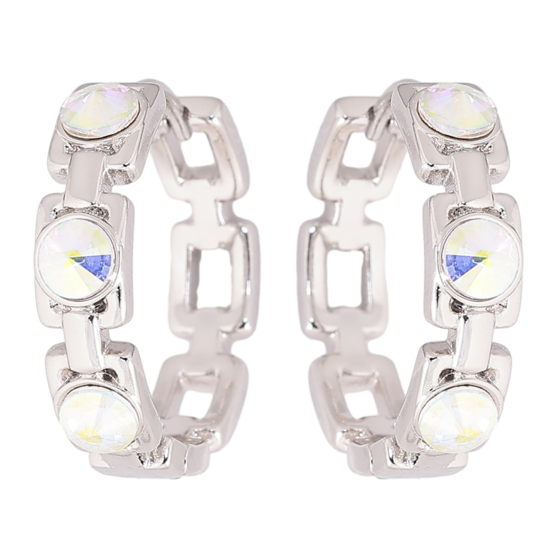 Сережки Xuping колір Родій з кристалами Swarovski колечка «Візерунок із кристалами AВ» фото №1