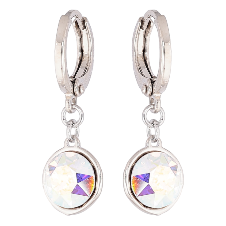 Серьги Xuping цвет Родий с кристаллами Swarovski подвески на колечках Кристаллы АВ ø 9мм фото №19