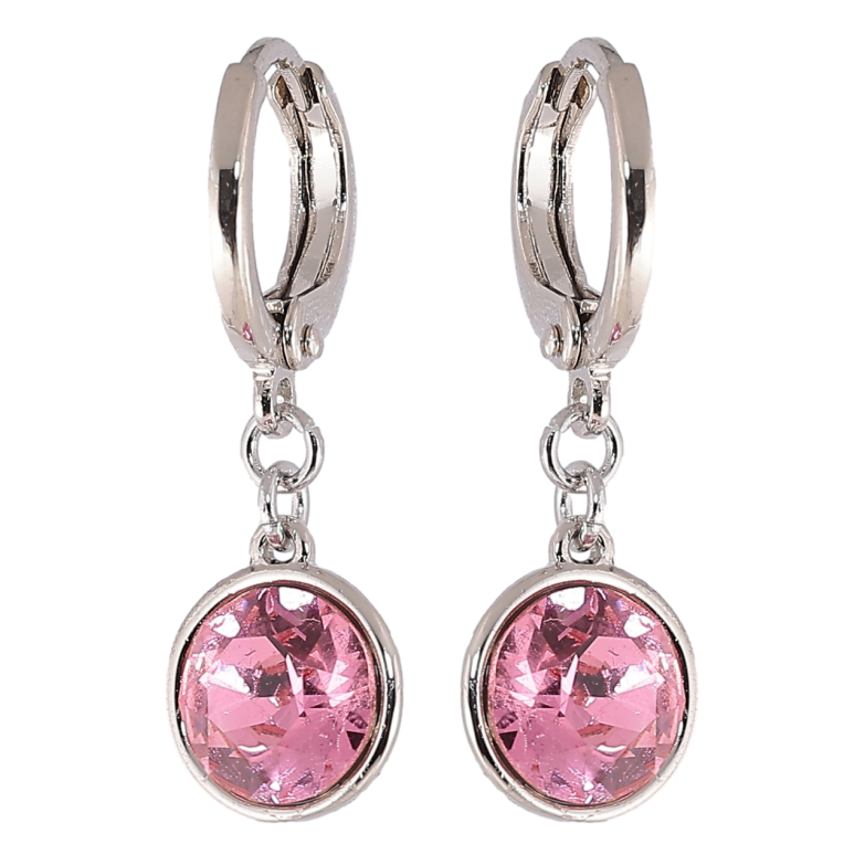 Серьги Xuping цвет Родий с кристаллами Swarovski подвески на колечках Кристаллы Rose ø 9мм фото №1