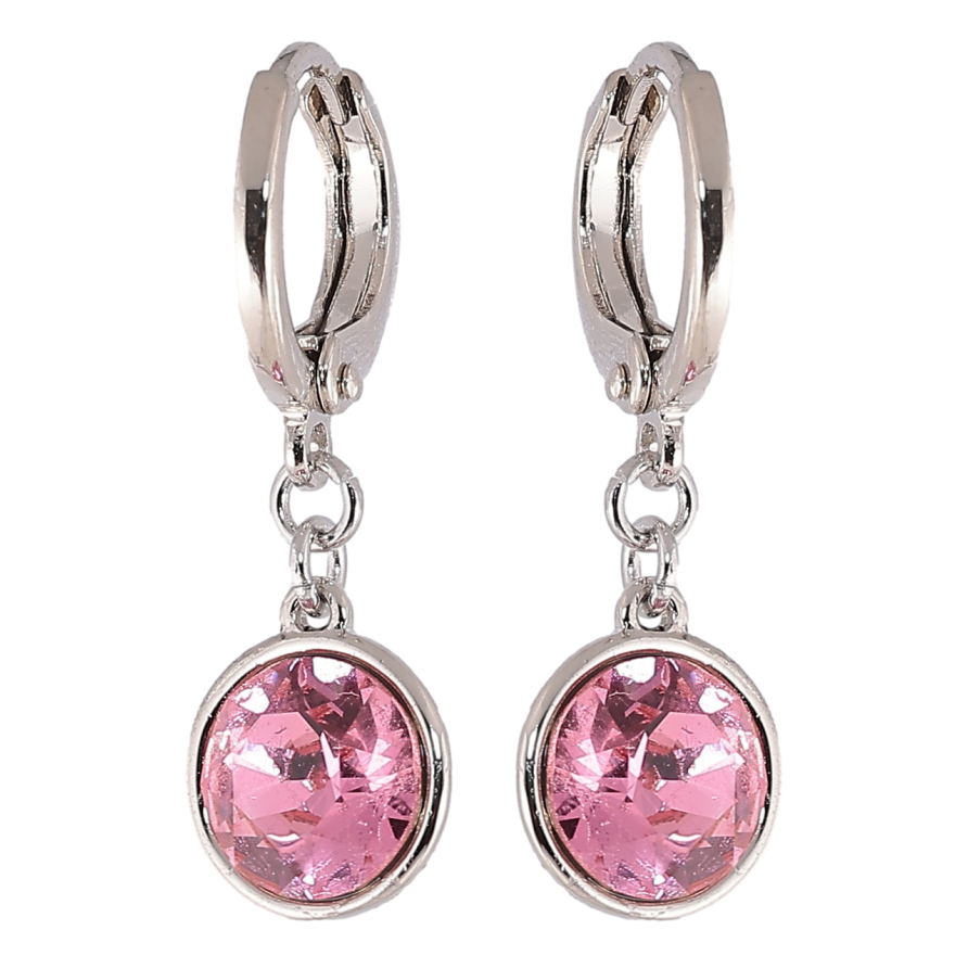 Серьги Xuping цвет Родий с кристаллами Swarovski подвески на колечках Кристаллы Rose ø 9мм фото №1