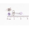 Сережки Xuping колір Родій з кристалами Swarovski пусети «Кульки Violet» ø 4мм фото №2