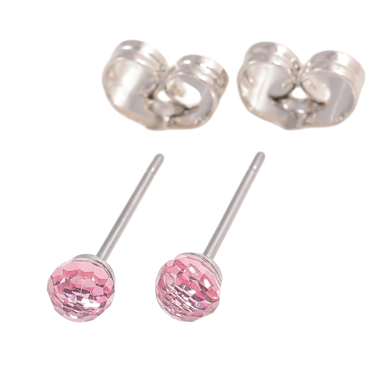 Серьги Xuping цвет Родий с кристаллами Swarovski пусеты Шарики Rose ø 4мм фото №1