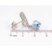 Сережки Xuping колір Родій з кристалами Swarovski пусети «Сердечка з кубиками Aquamarine» фото №2