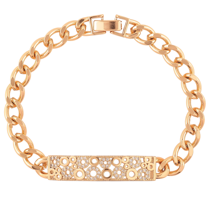 Браслет Xuping Позолота 18K Цепочка Панцирная с декоративной вставкой длина 20см х 7-9мм фото №20