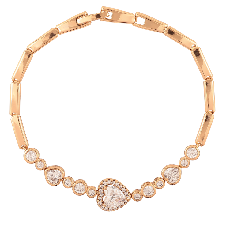 Браслет Xuping Позолота 18K Узор с кристальными сердечками длина 19см х 3-11мм фото №16