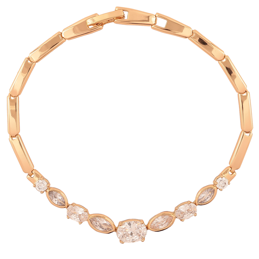 Браслет Xuping Позолота 18K Кристальная дорожка длина 19см х 3-6мм фото №1