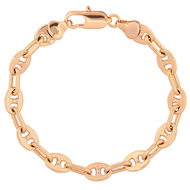 Браслет Xuping Позолота 18K Цепочка плетение Морская цепь длина 18.5см х 5-7мм фото №1