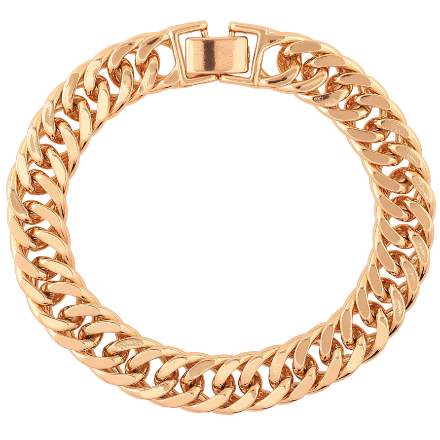 Браслет Xuping Позолота 18K Цепочка плетение Кобра длина 18.5см х 10мм фото №1