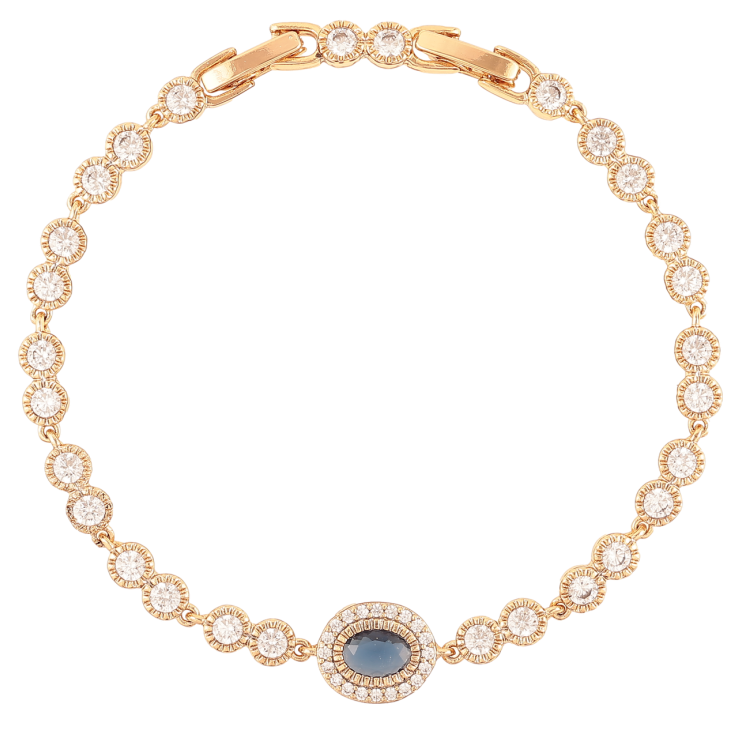 Браслет Xuping Позолота 18K Инкрустация кристаллами длина с доп.замком 17.5,19.5см х 4-9мм фото №24