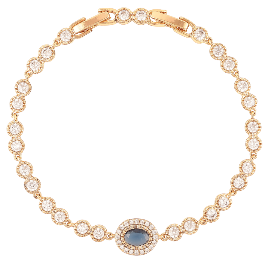 Браслет Xuping Позолота 18K Инкрустация кристаллами длина с доп.замком 17.5,19.5см х 4-9мм фото №1