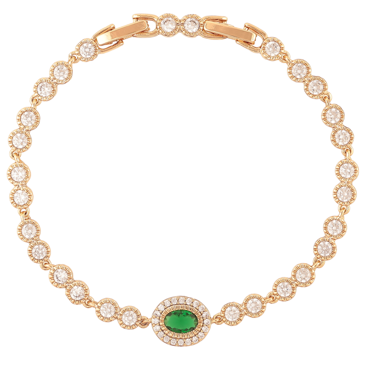 Браслет Xuping Позолота 18K Инкрустация кристаллами длина с доп.замком 17.5,19.5см х 4-9мм фото №19