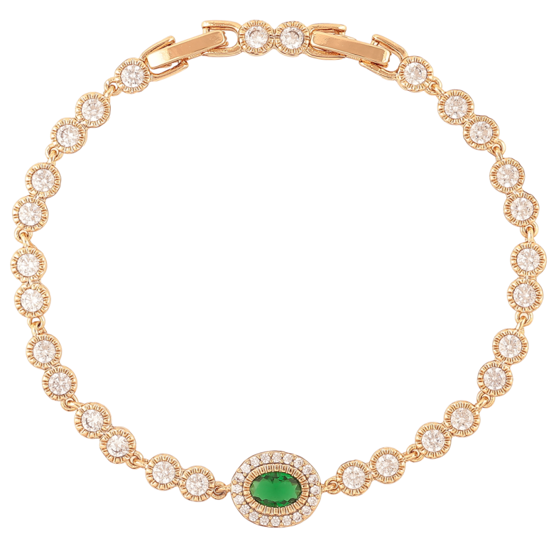 Браслет Xuping Позолота 18K Инкрустация кристаллами длина с доп.замком 17.5,19.5см х 4-9мм фото №1