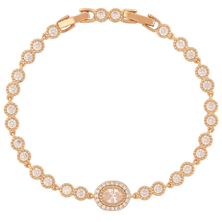 Браслет Xuping Позолота 18K Инкрустация кристаллами длина с доп.замком 17.5,19.5см х 4-9мм фото №9