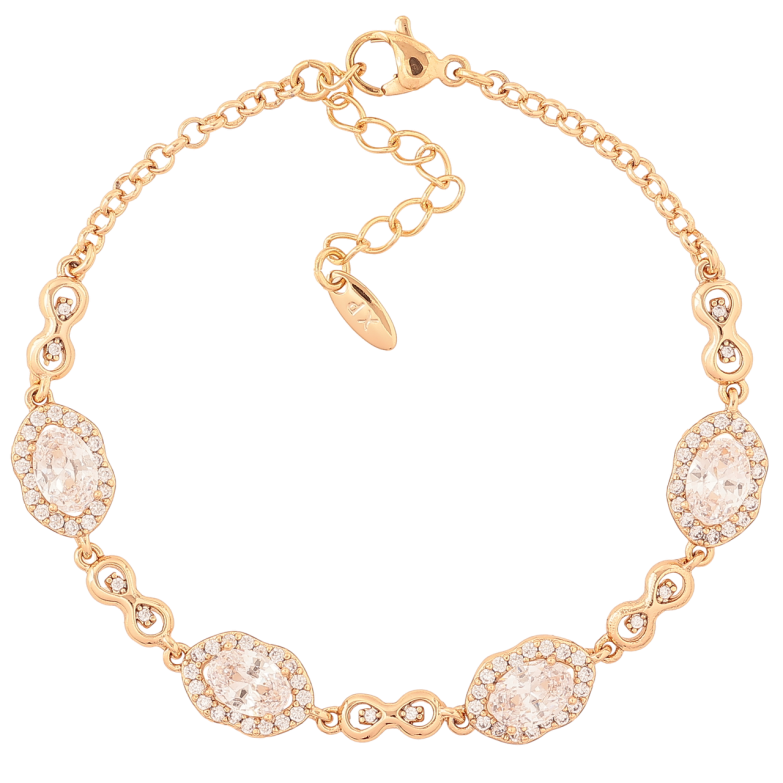 Браслет Xuping Позолота 18K «Візерунок з кристалами» довжина з доп.ланцюжком 17-20см х 2-8мм фото №1