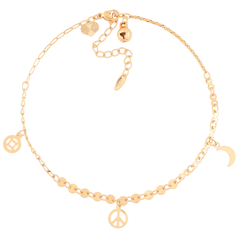 Браслет Xuping Позолота 18K на ногу Цепочка Комбинированная с подвесками размер 24-29см х 1-4мм фото №12