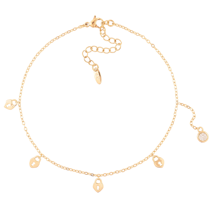 Браслет Xuping Позолота 18K на ногу Цепочка Якорная с подвесками размер 22.5-27см х 1мм фото №13