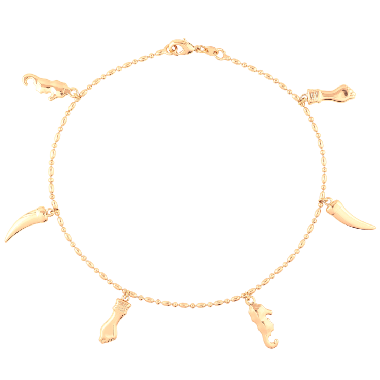 Браслет Xuping Позолота 18K на ногу «Ланцюжок Перлина з підвісками» розмір 26см х 2мм фото №2 Браслет Xuping Позолота 18K на ногу «Ланцюжок Перлина з підвісками» розмір 26см х 2мм фото №2