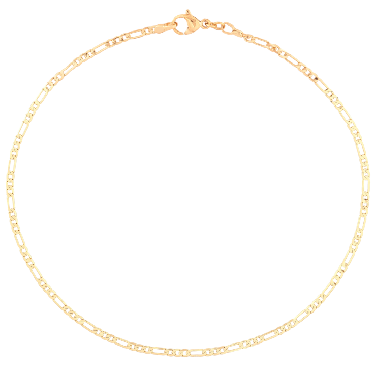 Браслет Xuping Позолота 18K на ногу Цепочка плетение Фигаро размер 26см х 2мм фото №14