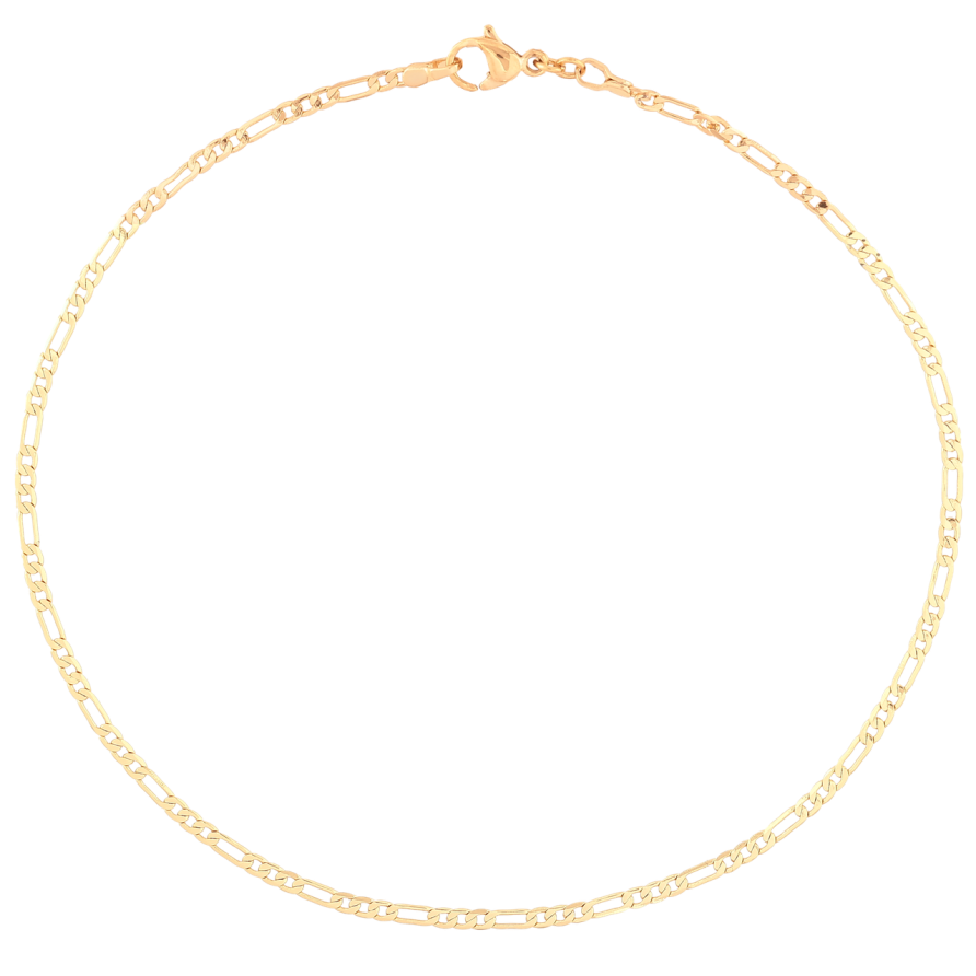 Браслет Xuping Позолота 18K на ногу «Ланцюжок плетіння Фігаро» розмір 26см х 2мм фото №1