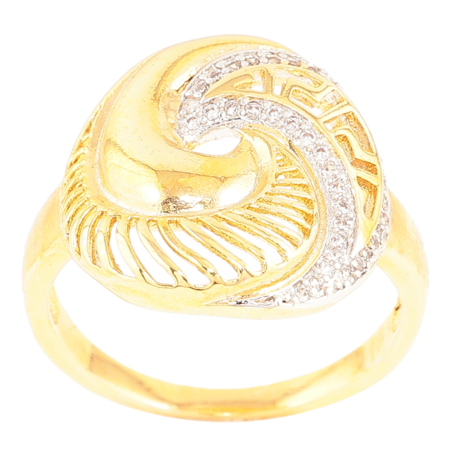 Каблучка Xuping Позолота + Родій «Різьблений візерунок з кристалами» фото №1