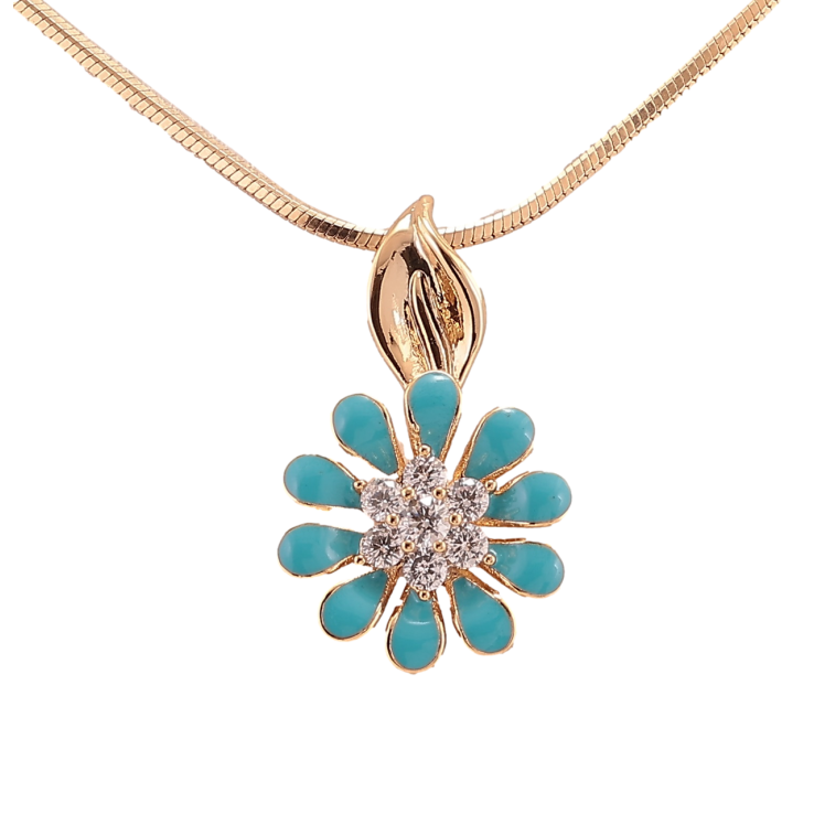 Кулон на цепочке Xuping Позолота 18K Цветок длина 50см х 1.5мм фото №8