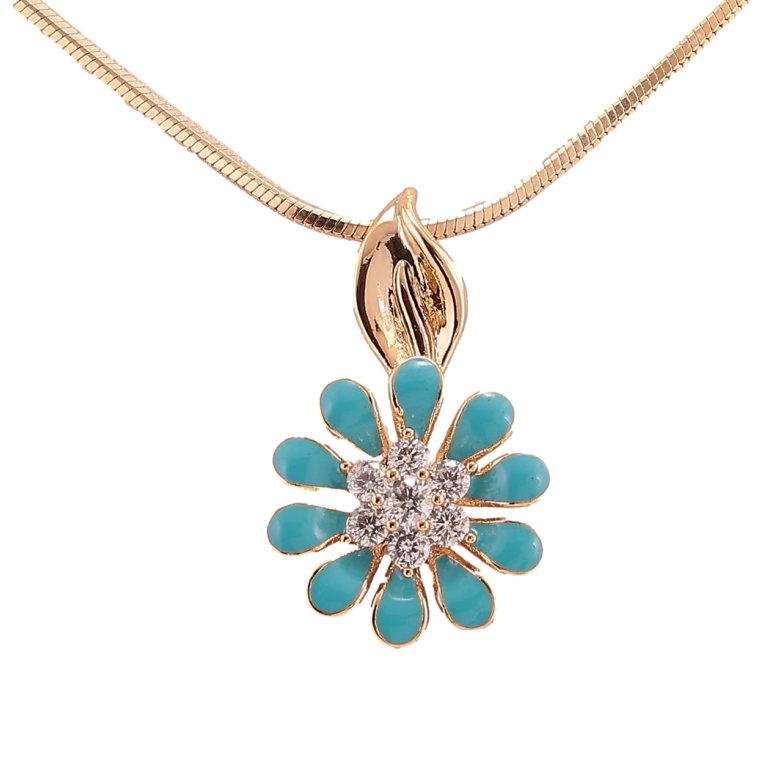 Кулон на ланцюжку Xuping Позолота 18K «Квітка» довжина 50см х 1.5мм фото №1