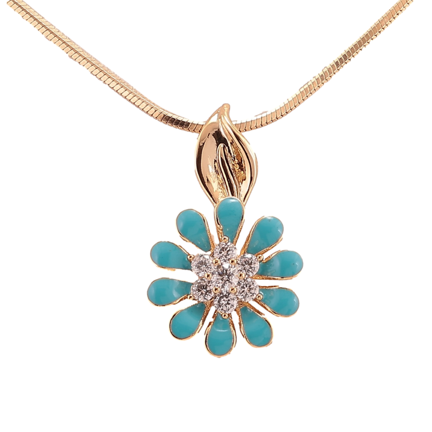 Кулон на цепочке Xuping Позолота 18K Цветок длина 50см х 1.5мм фото №1