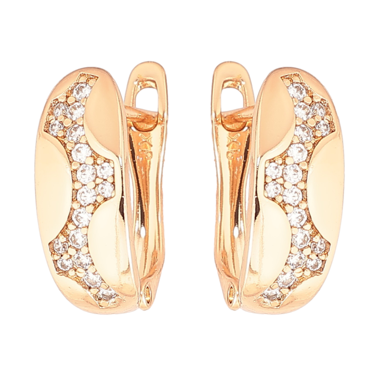 Серьги Xuping Позолота 18K английский замок Узор с кристаллами фото №15