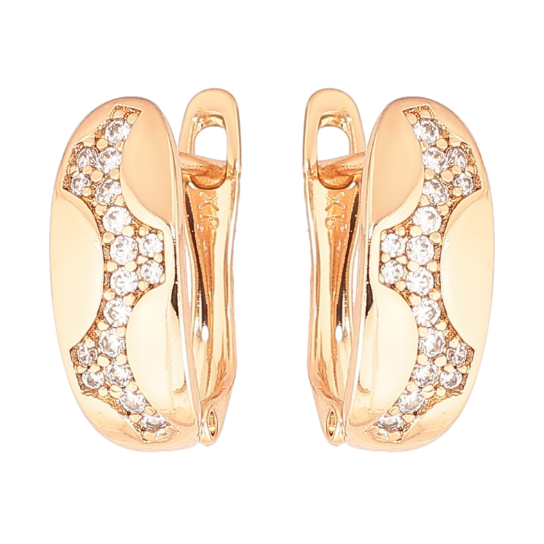 Серьги Xuping Позолота 18K английский замок Узор с кристаллами фото №1