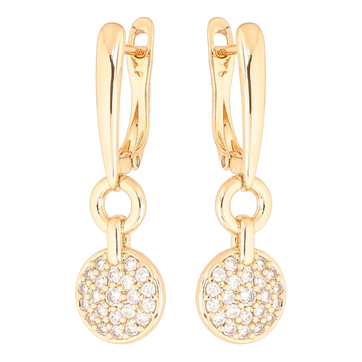 Серьги Xuping Позолота 18K английский замок Подвески с инкрустацией кристаллами фото №2