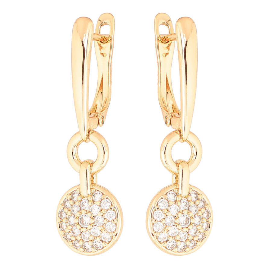 Серьги Xuping Позолота 18K английский замок Подвески с инкрустацией кристаллами фото №1