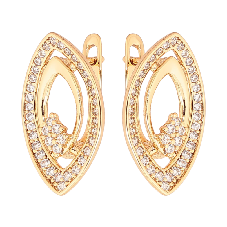 Серьги Xuping Позолота 18K английский замок Узор с кристаллами фото №1