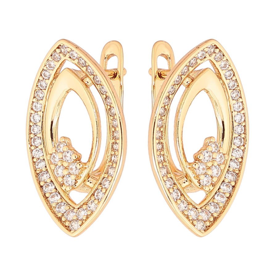 Серьги Xuping Позолота 18K английский замок Узор с кристаллами фото №1