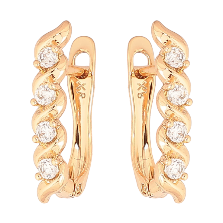 Серьги Xuping Позолота 18K английский замок Кристальные дорожки фото №23