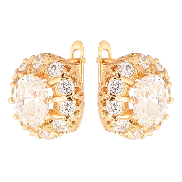 Серьги Xuping Позолота 18K английский замок Кристальный блеск фото №24