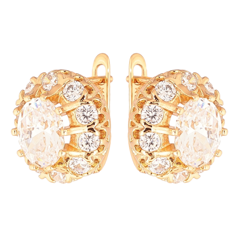 Сережки Xuping Позолота 18K англійський замок «Кришталевий блиск» фото №2