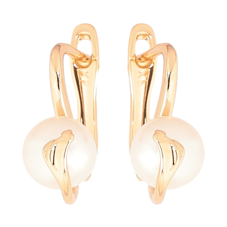 Сережки Xuping Позолота 18K англійський замок «Перлини на дужках» фото №18