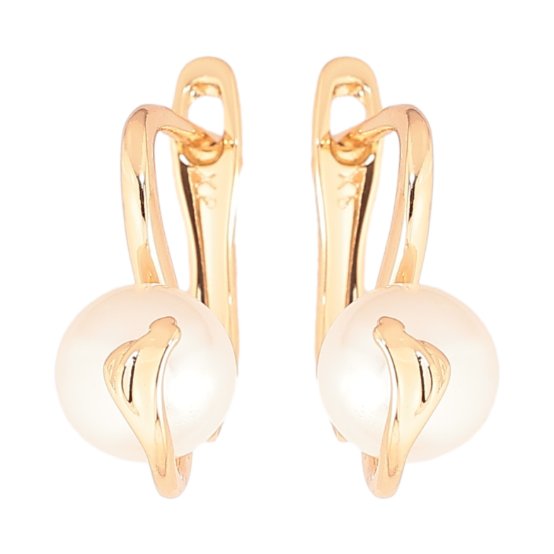 Сережки Xuping Позолота 18K англійський замок «Перлини на дужках» фото №1