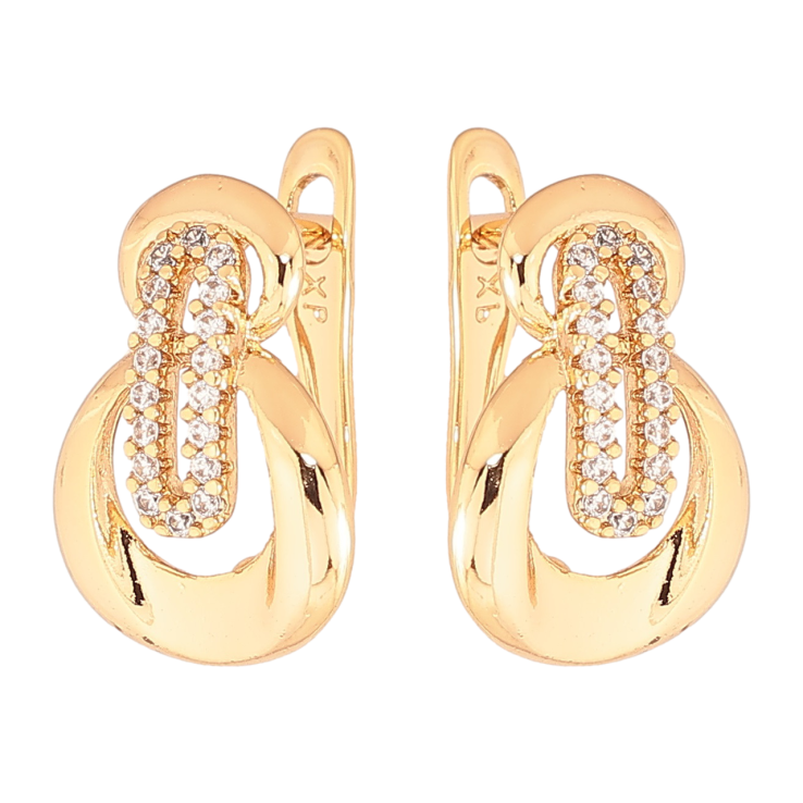 Серьги Xuping Позолота 18K английский замок Узор с кристаллами фото №19