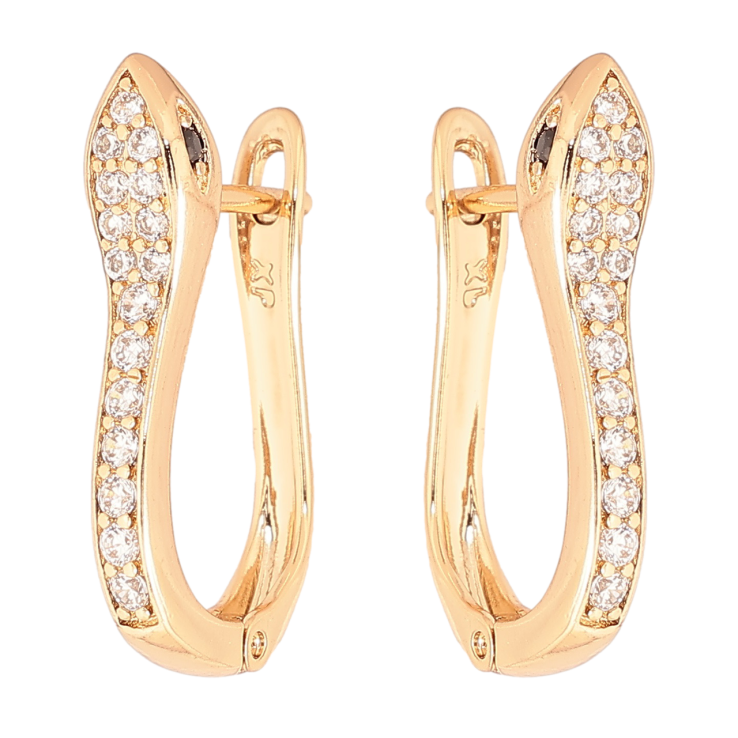 Серьги Xuping Позолота 18K английский замок Змеи фото №4