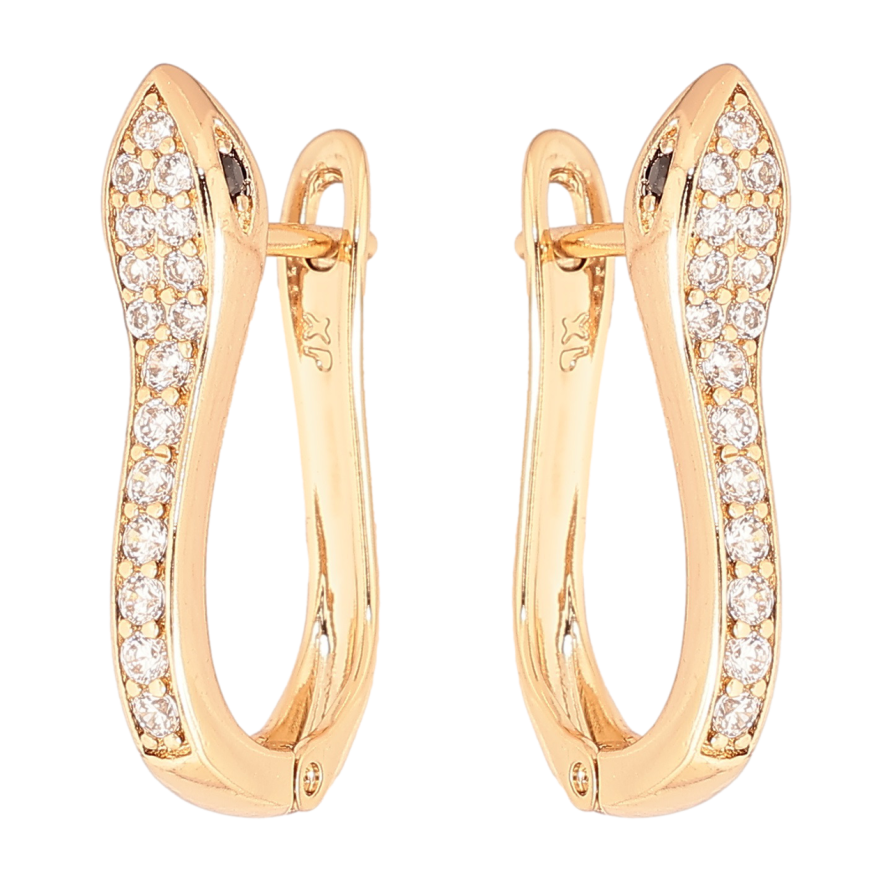 Серьги Xuping Позолота 18K английский замок Змеи фото №1