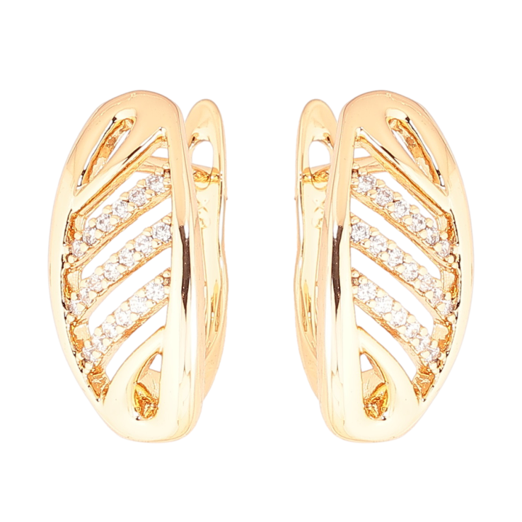 Серьги Xuping Позолота 18K английский замок Овалы с кристальными дорожками фото №20